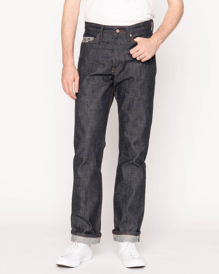 Naked & Famous Denim True Guy Regular Straight Mens Jeans - Love & Peace Selvedge