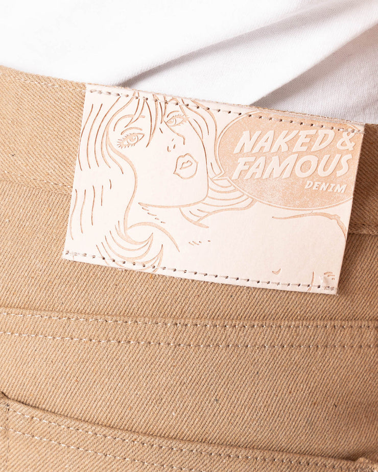Naked & Famous Denim Weird Guy Regular Tapered Mens Jeans - Brown Fox Selvedge