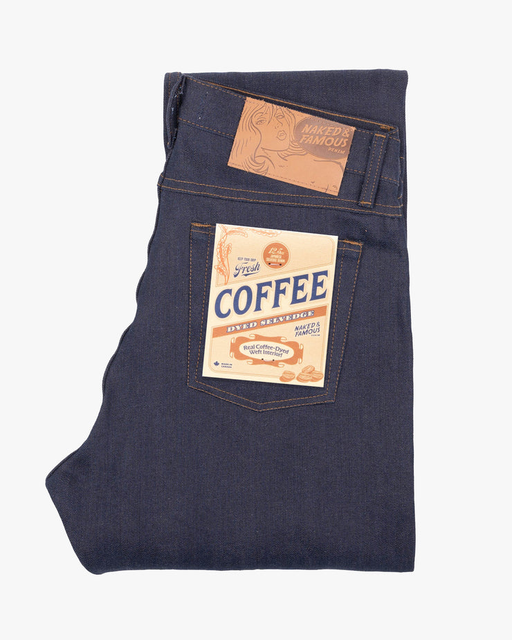 Naked & Famous Denim Weird Guy Regular Tapered Mens Jeans - Coffee Dye Selvedge