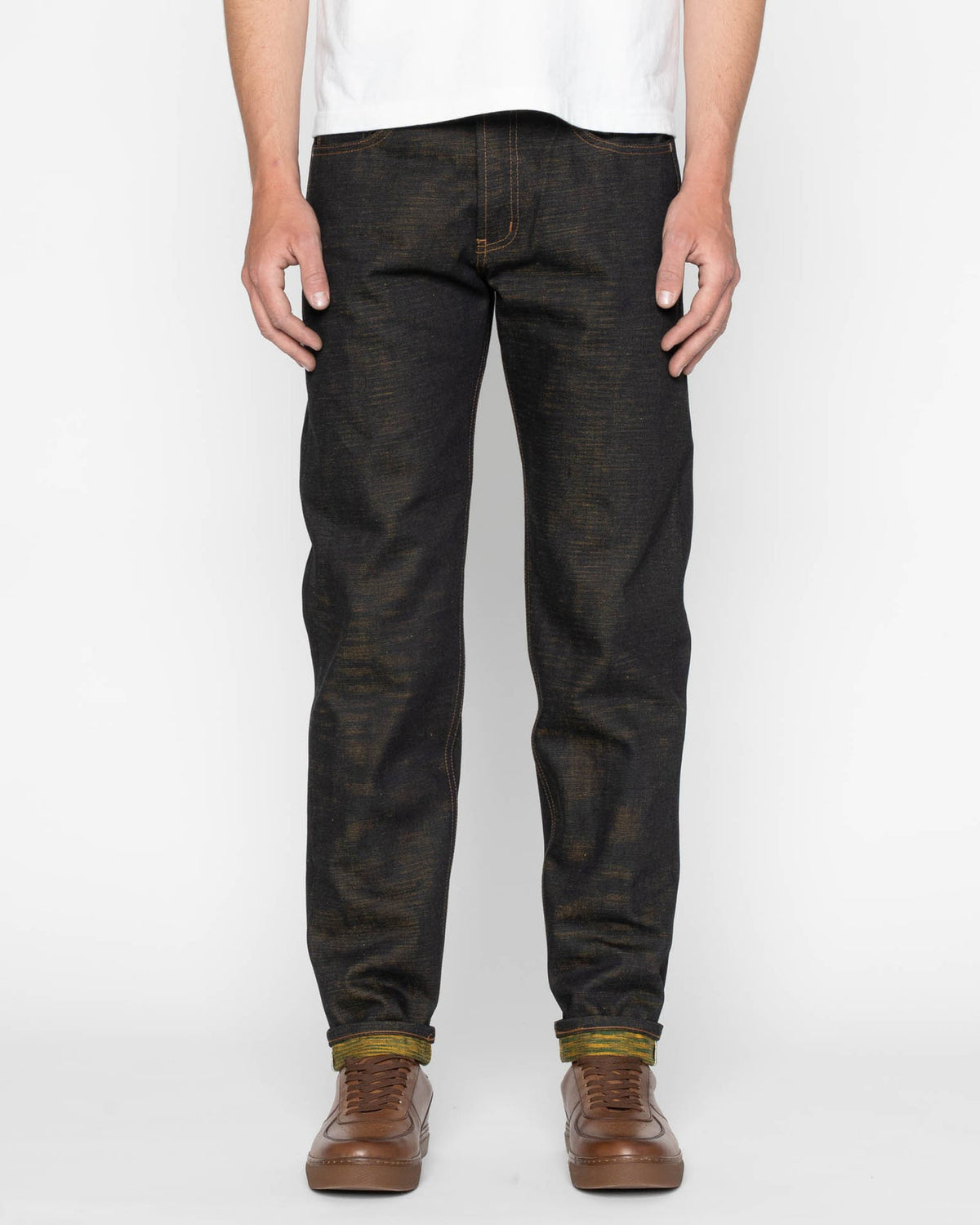 Naked & Famous Denim Easy Guy Relaxed Tapered Mens Jeans - Citrus Kasuri Selvedge | Naked & Famous Denim Jeans | JEANSTORE
