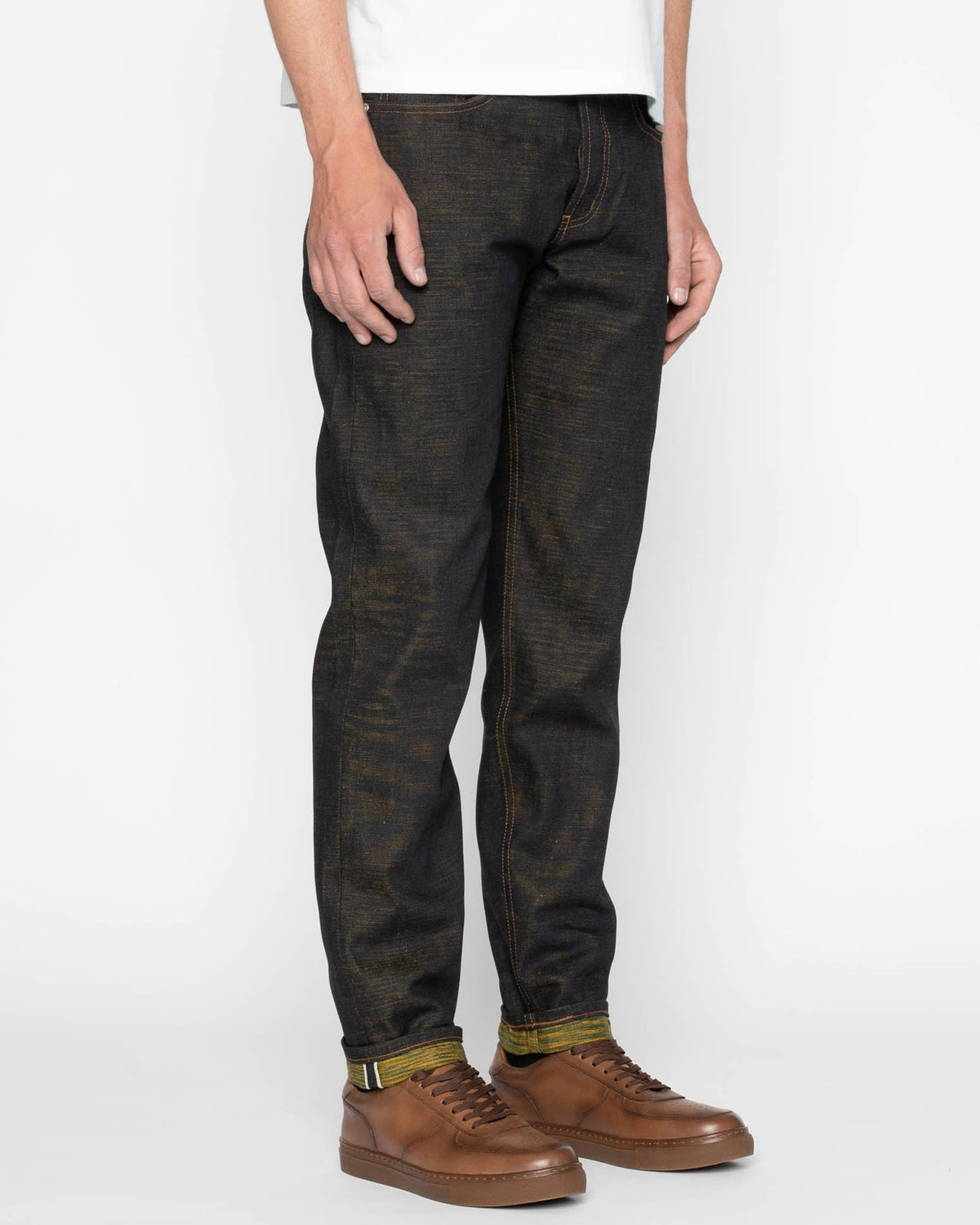 Naked & Famous Denim Easy Guy Relaxed Tapered Mens Jeans - Citrus Kasuri Selvedge | Naked & Famous Denim Jeans | JEANSTORE