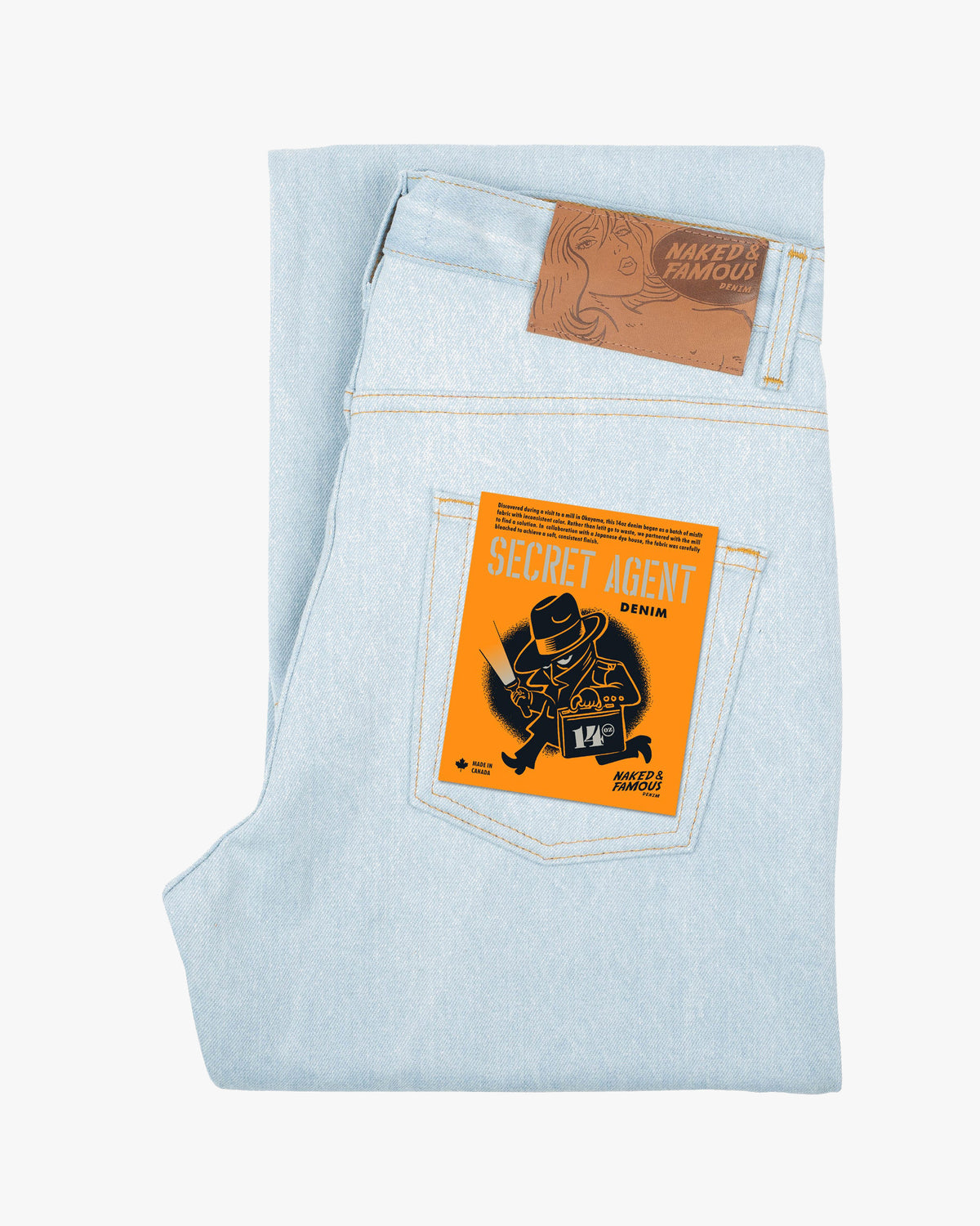 Naked & Famous Denim Strong Guy Relaxed Straight Mens Jeans - Secret Agent Denim | Naked & Famous Denim Jeans | JEANSTORE