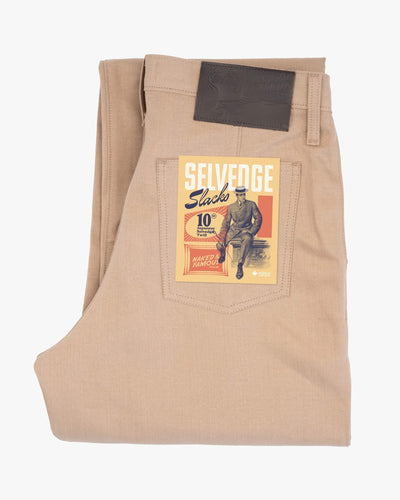 Naked & Famous Denim Pleated Trouser - Selvedge Slacks Beige | Naked & Famous Denim Chinos & Trousers | JEANSTORE