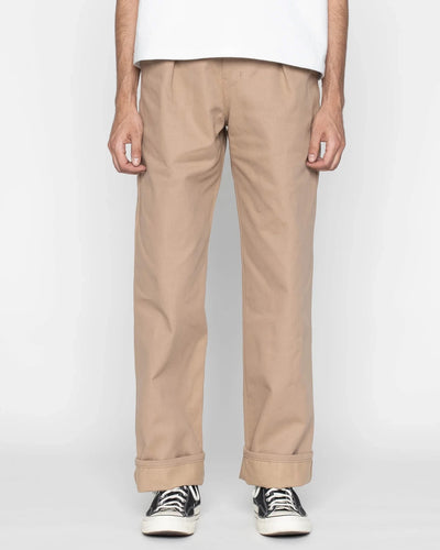 Naked & Famous Denim Pleated Trouser - Selvedge Slacks Beige | Naked & Famous Denim Chinos & Trousers | JEANSTORE