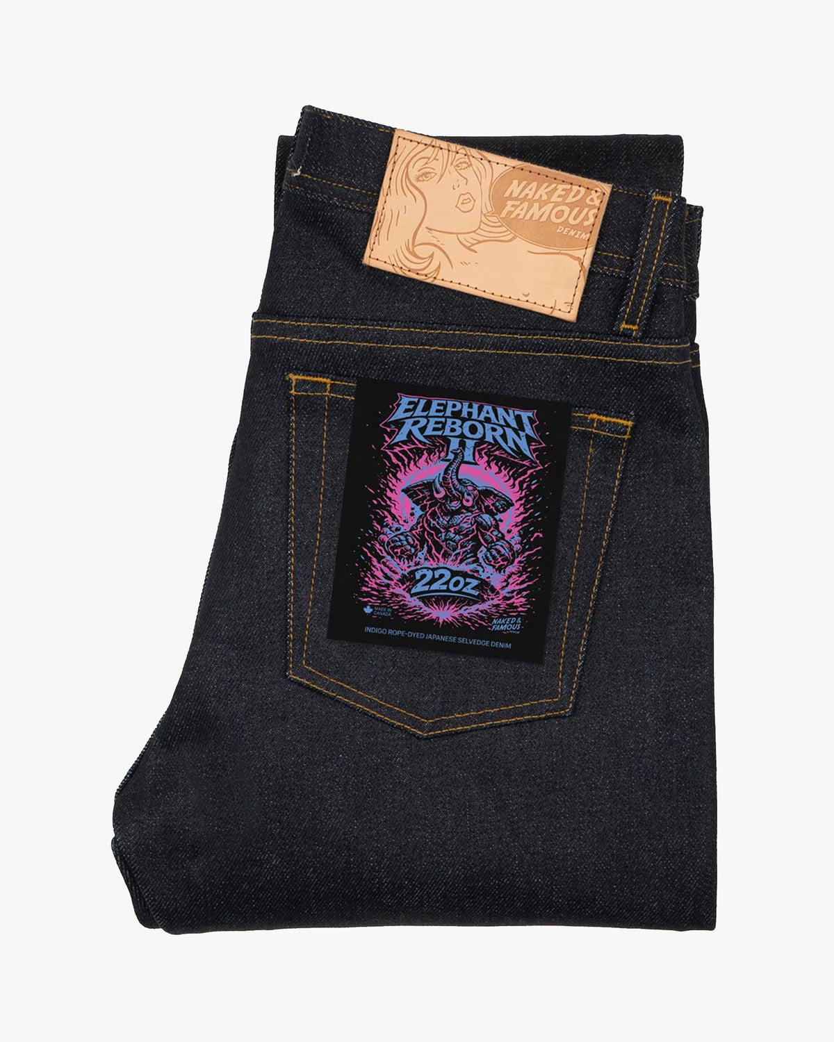 Naked & Famous Denim Weird Guy Regular Tapered Mens Jeans - Elephant 2 Reborn