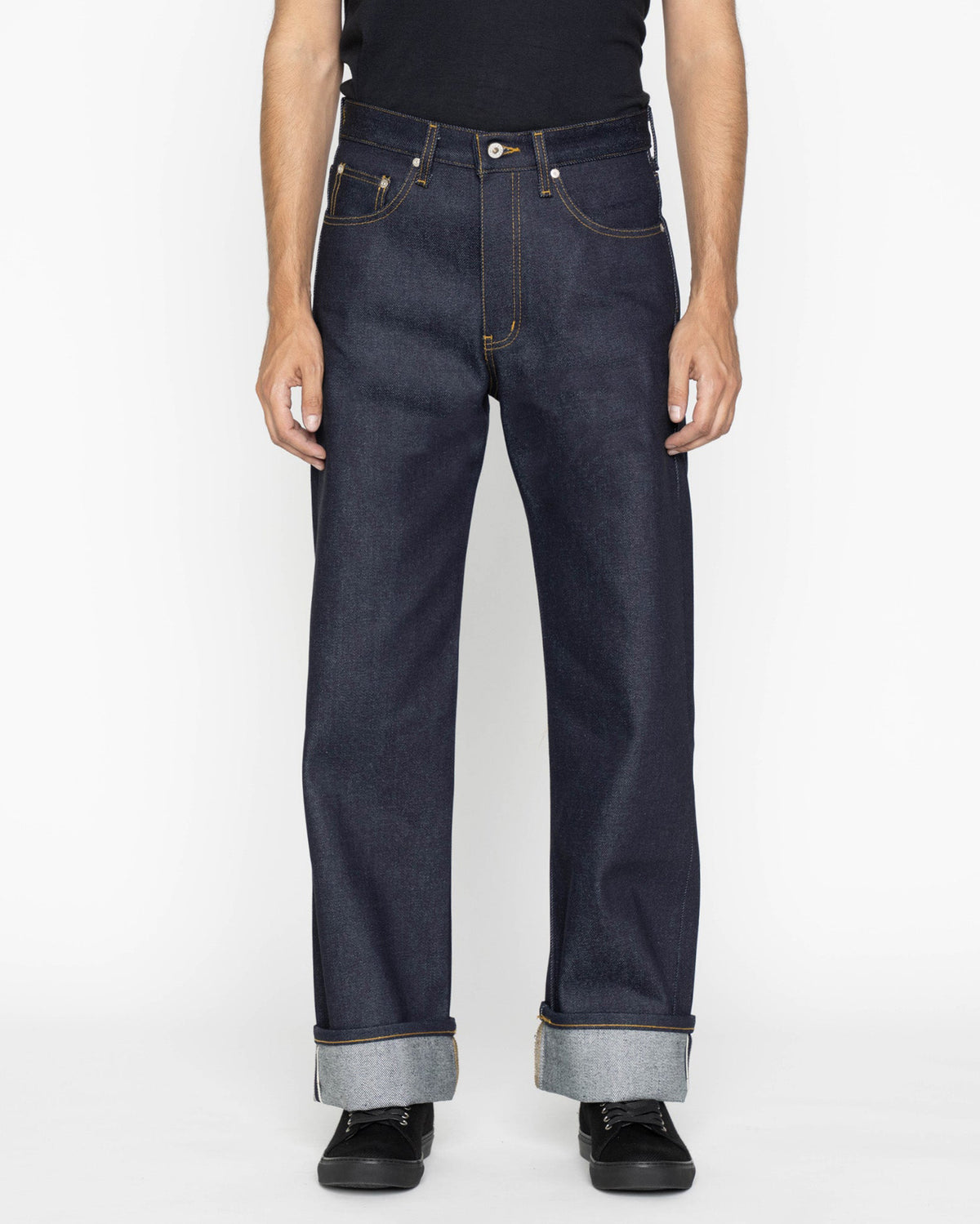 Naked & Famous Denim Strong Guy Relaxed Straight Mens Jeans - Elephant 2 Reborn