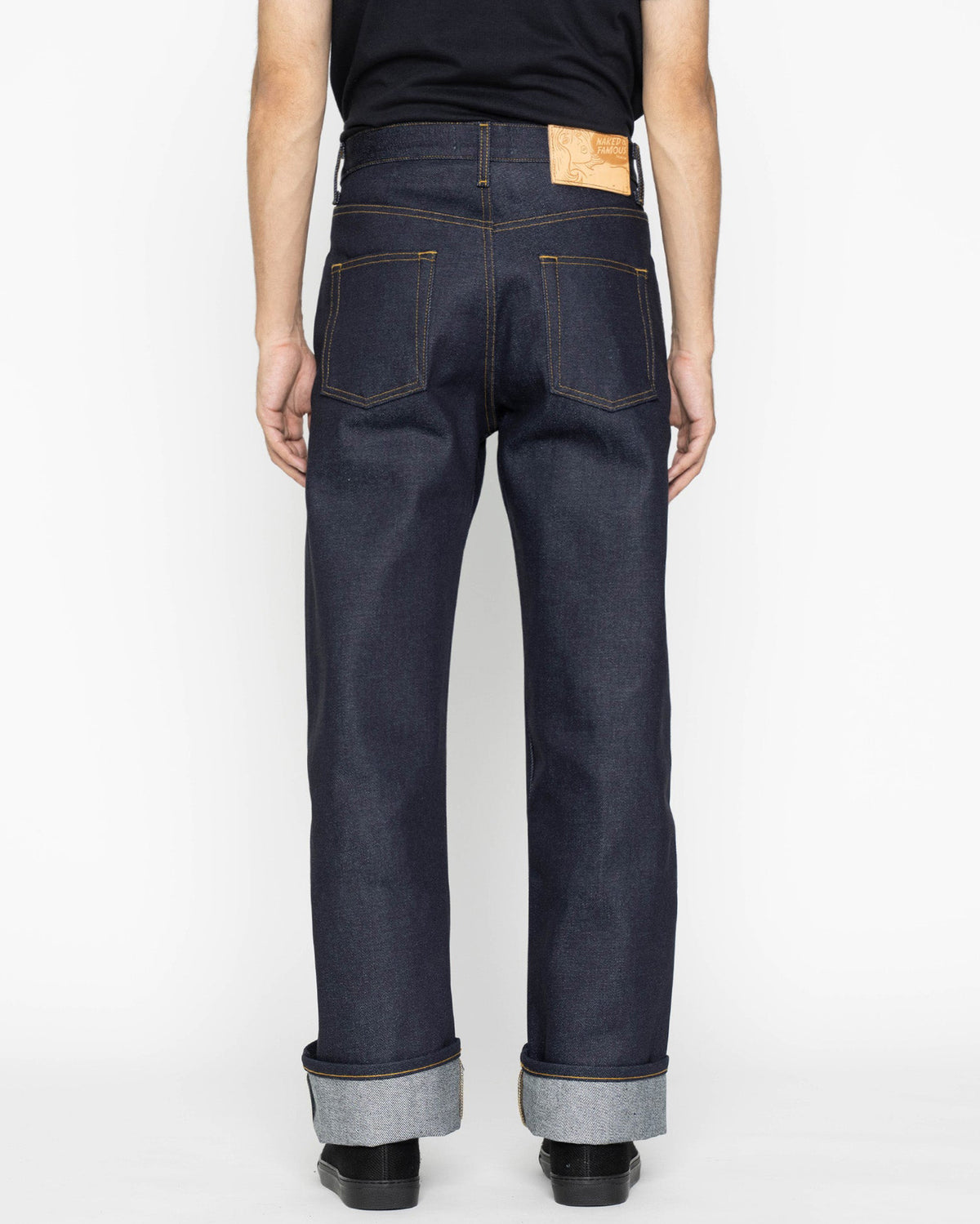 Naked & Famous Denim Strong Guy Relaxed Straight Mens Jeans - Elephant 2 Reborn