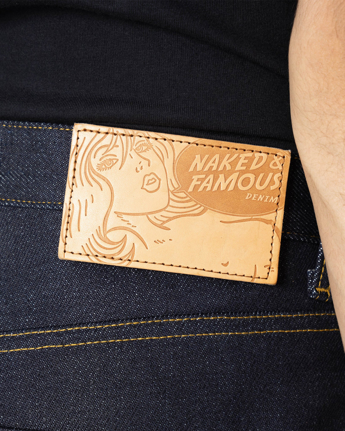 Naked & Famous Denim Strong Guy Relaxed Straight Mens Jeans - Elephant 2 Reborn
