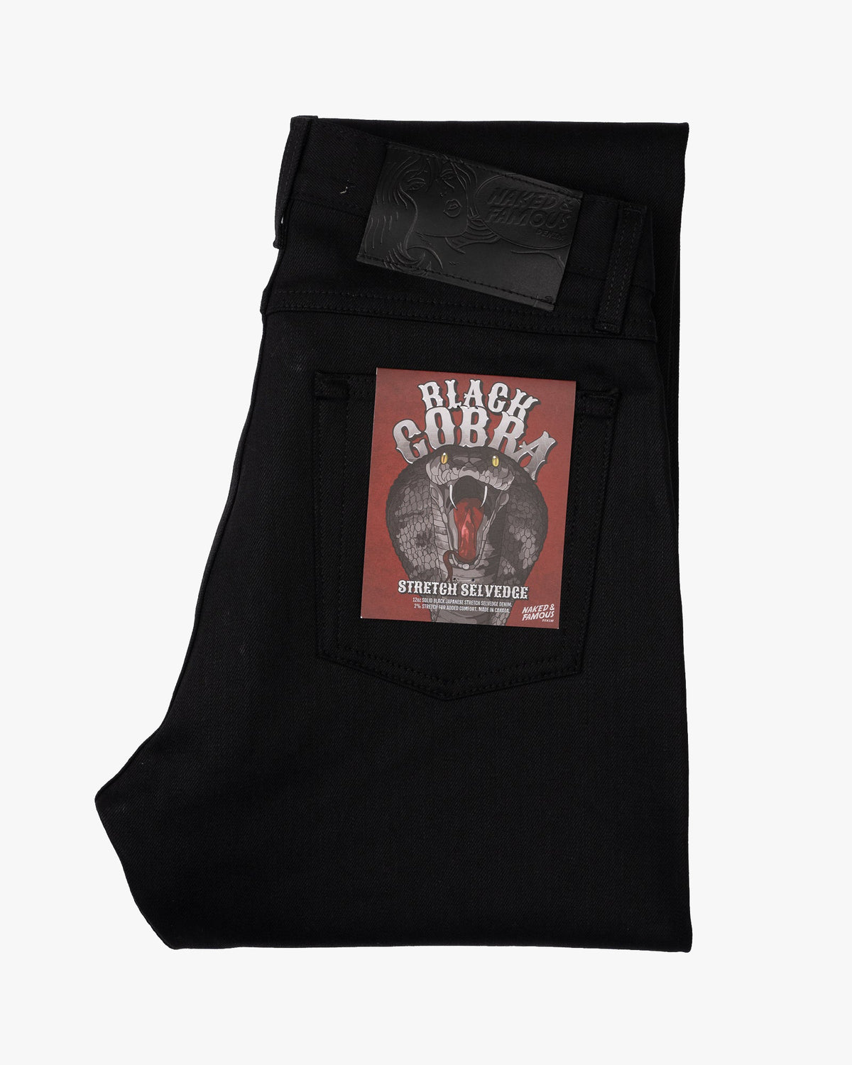 Naked & Famous Denim True Guy Regular Straight Mens Jeans - Black Cobra Stretch Selvedge | Naked & Famous Denim Jeans | JEANSTORE