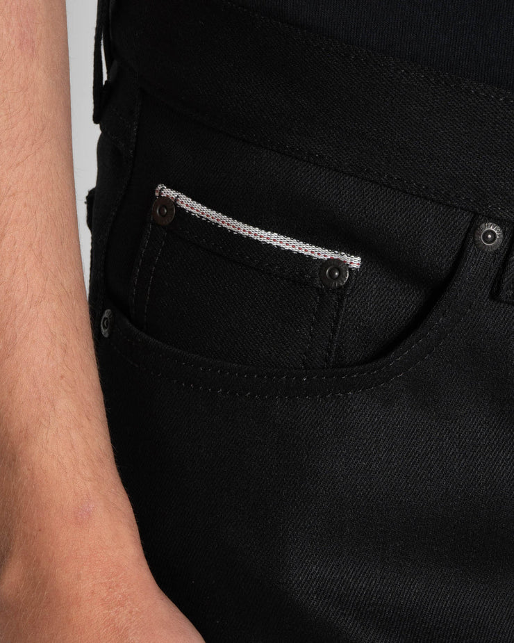 Naked & Famous Denim True Guy Regular Straight Mens Jeans - Black Cobra Stretch Selvedge