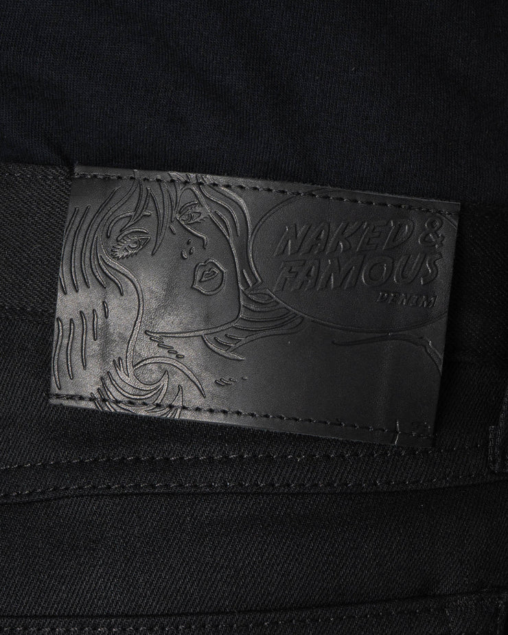 Naked & Famous Denim True Guy Regular Straight Mens Jeans - Black Cobra Stretch Selvedge