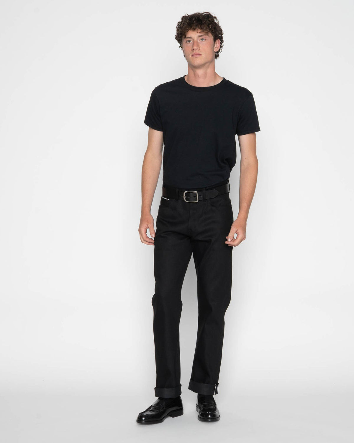 Naked & Famous Denim True Guy Regular Straight Mens Jeans - Black Cobra Stretch Selvedge | Naked & Famous Denim Jeans | JEANSTORE