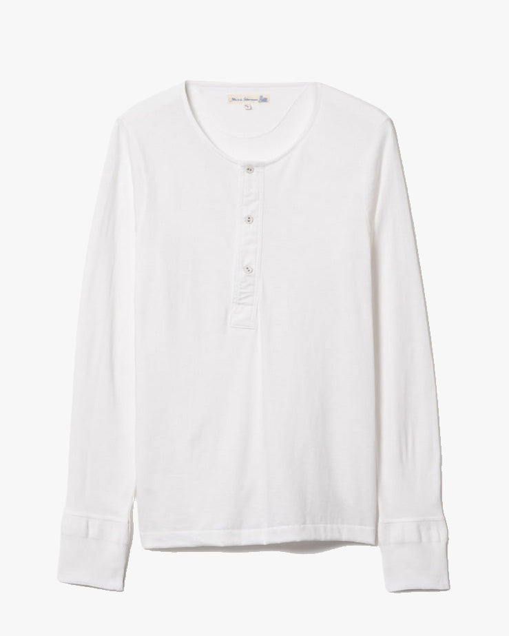Merz b. Schwanen 102 4.6oz Loopwheeled Henley - White