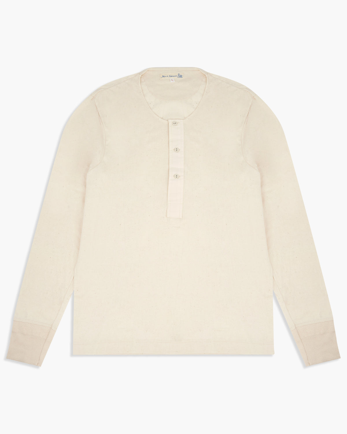 Merz b. Schwanen 102 5.5oz Loopwheeled Henley - Nature | Merz b. Schwanen T Shirts | JEANSTORE