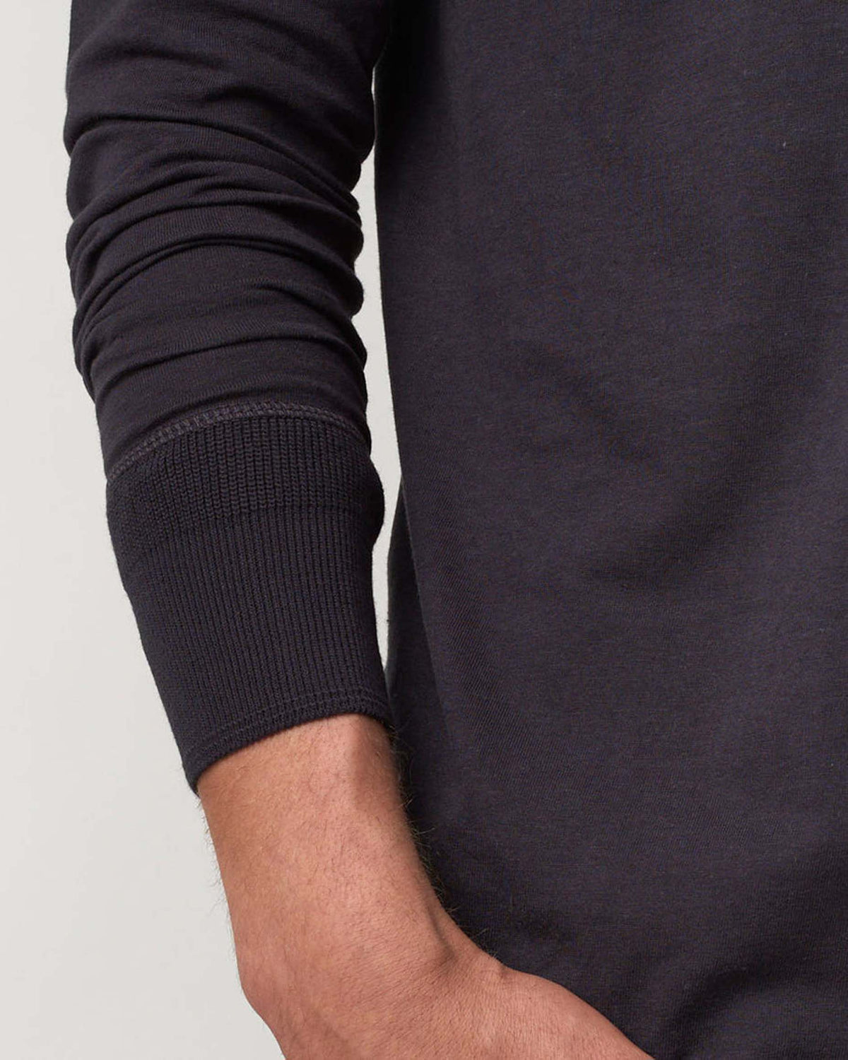 Merz b. Schwanen Originals 102 Loopwheeled Henley - Charcoal | Merz b. Schwanen T Shirts | Jeanstore