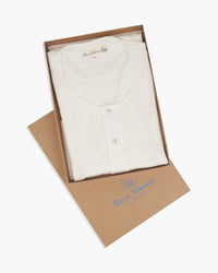 Merz b. Schwanen Good Originals 103 5.5oz Loopwheeled S/S Henley - White | Merz b. Schwanen T Shirts | JEANSTORE