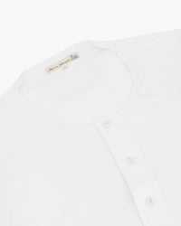 Merz b. Schwanen Good Originals 103 5.5oz Loopwheeled S/S Henley - White | Merz b. Schwanen T Shirts | JEANSTORE
