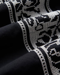 Portuguese Flannel Cross Stitch Shirt - Black
