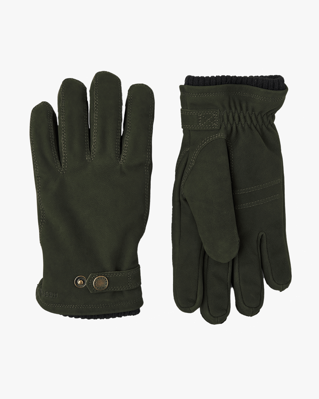 Hestra Bergvik Nubuck Goatskin Gloves - Bottle Green | Hestra Gloves | JEANSTORE