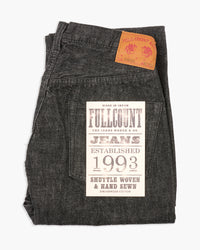 Fullcount 1101BK 13.7oz Selvedge Straight Fit Mens Jeans - Black Onewash | Fullcount Jeans | JEANSTORE