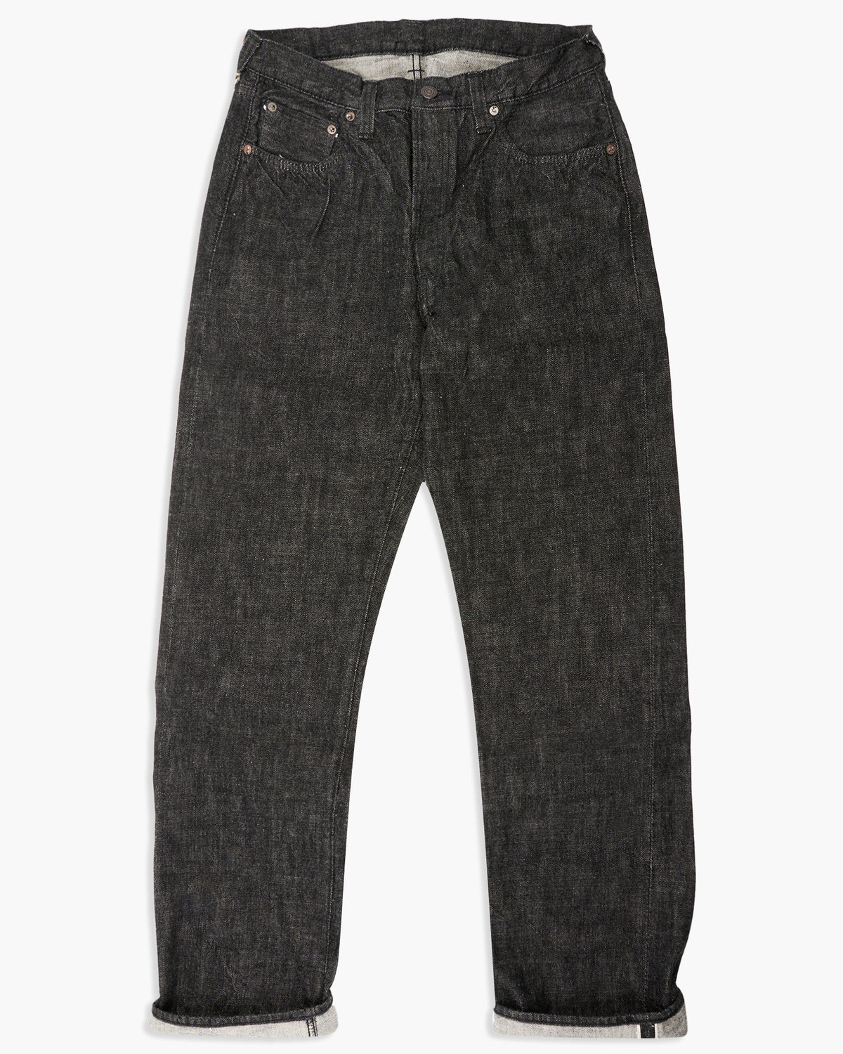 Fullcount 1101BK 13.7oz Selvedge Straight Fit Mens Jeans - Black Onewash | Fullcount Jeans | JEANSTORE