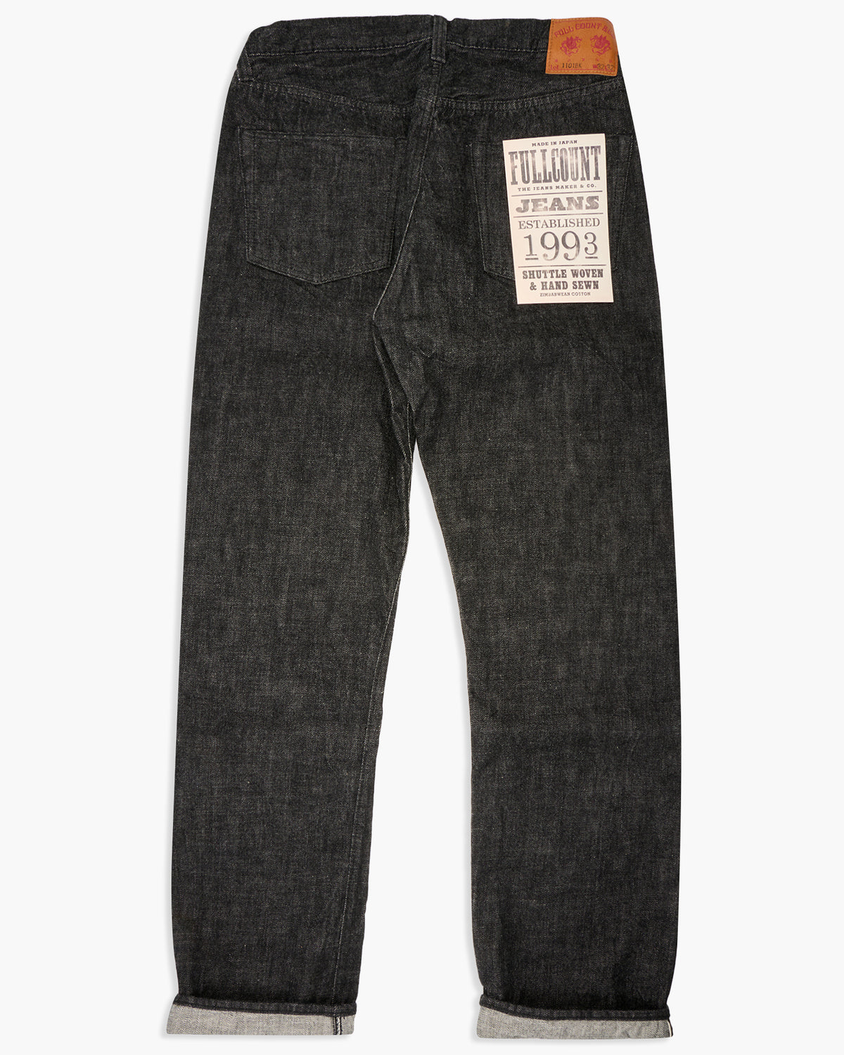 Fullcount 1101BK 13.7oz Selvedge Straight Fit Mens Jeans - Black Onewash | Fullcount Jeans | JEANSTORE