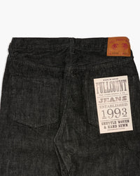 Fullcount 1101BK 13.7oz Selvedge Straight Fit Mens Jeans - Black Onewash | Fullcount Jeans | JEANSTORE