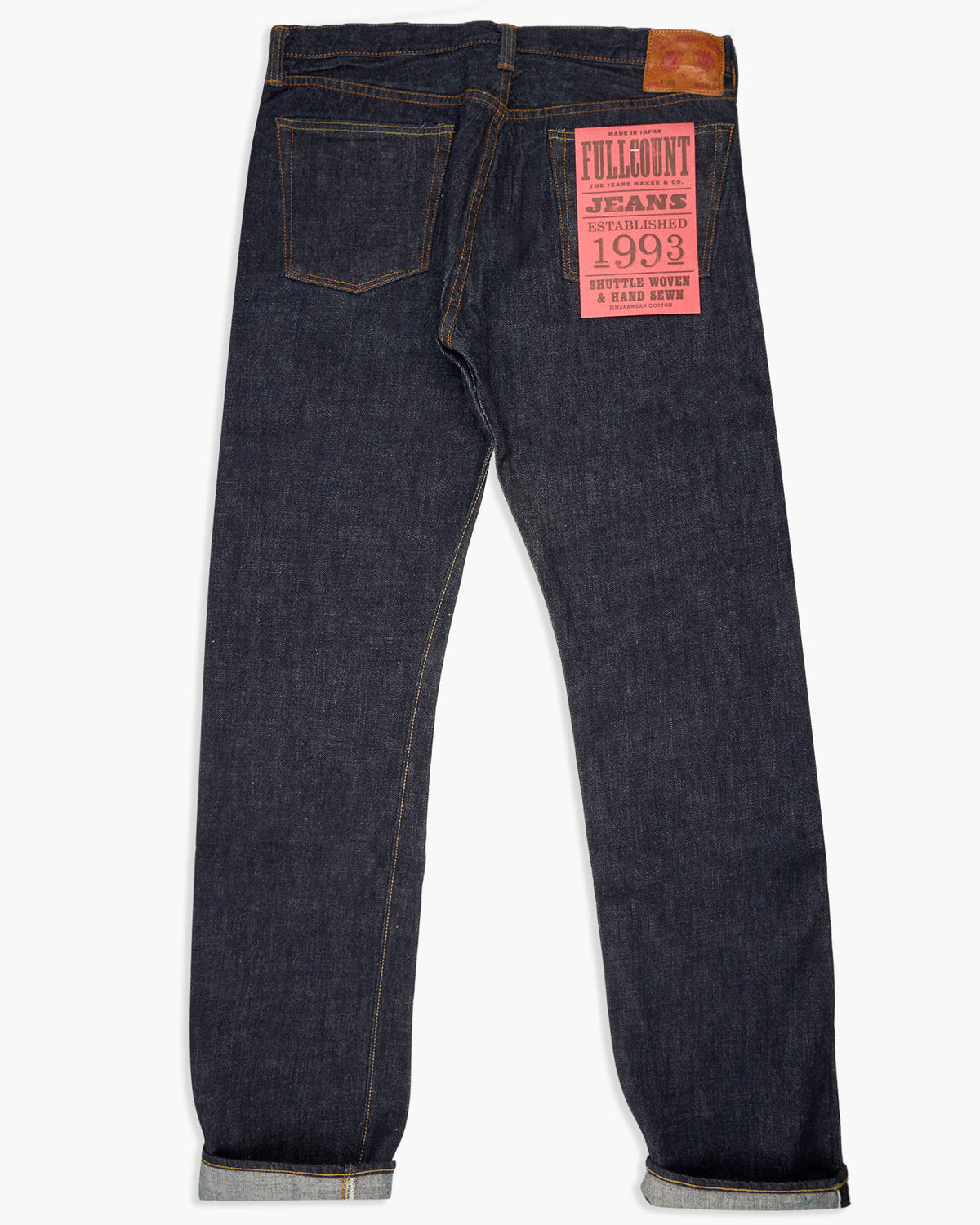 Fullcount 1108W 13.7oz Selvedge Slim Straight Mens Jeans - Indigo Onewash | Fullcount Jeans | JEANSTORE
