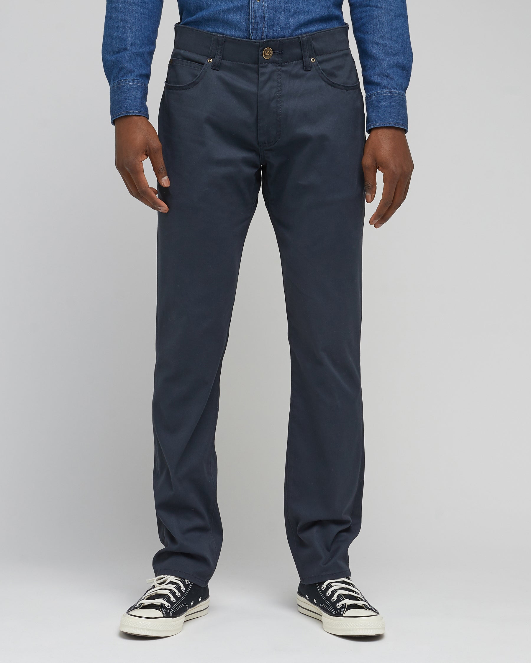 Lee Straight Fit Extreme Motion Mens Cotton Twill Trousers - Navy ...