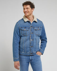 Long sherpa denim on sale jacket