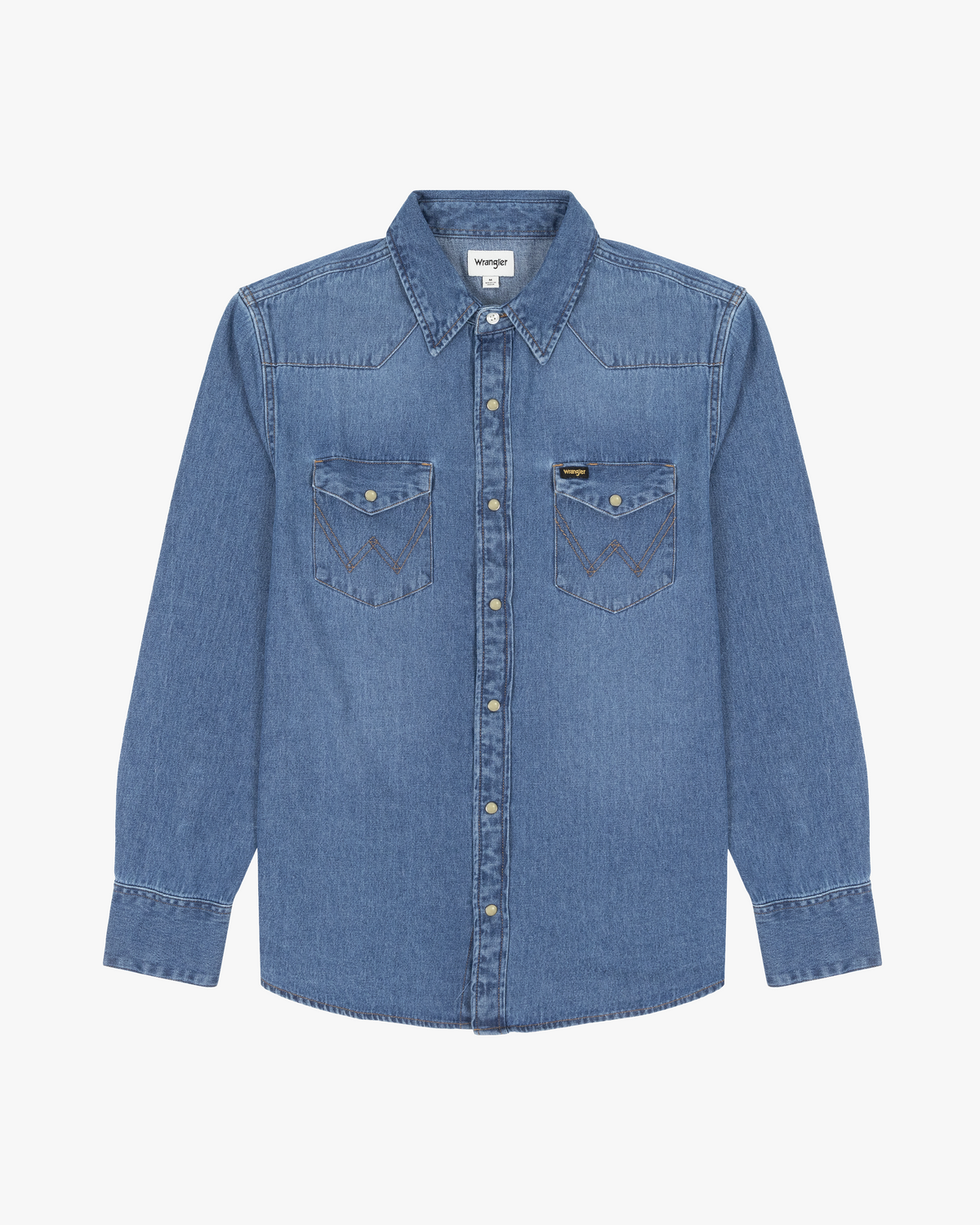 Wrangler Icons 27MW Western Denim Shirt - Icon Mid Stone | Wrangler Shirts | JEANSTORE