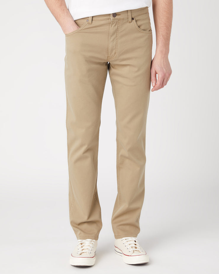 Wrangler Greensboro Regular Fit Mens Cotton Trousers - Lead Grey ...