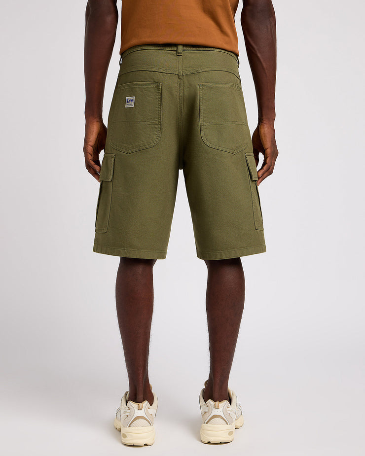 Lee Cargo Canvas Shorts - Olive Green