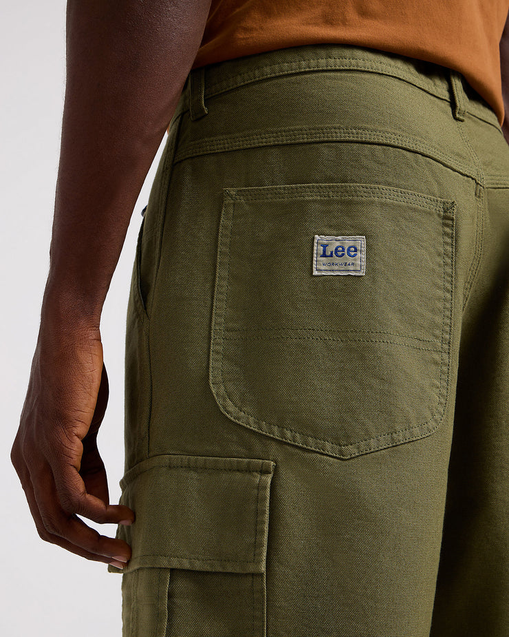 Lee Cargo Canvas Shorts - Olive Green