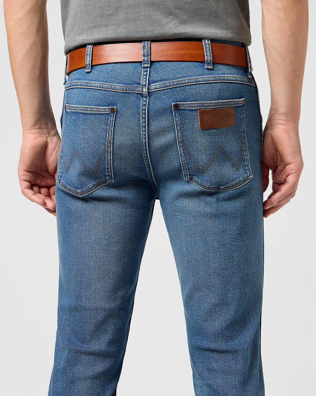 Wrangler Easy Leather Belt - Cognac