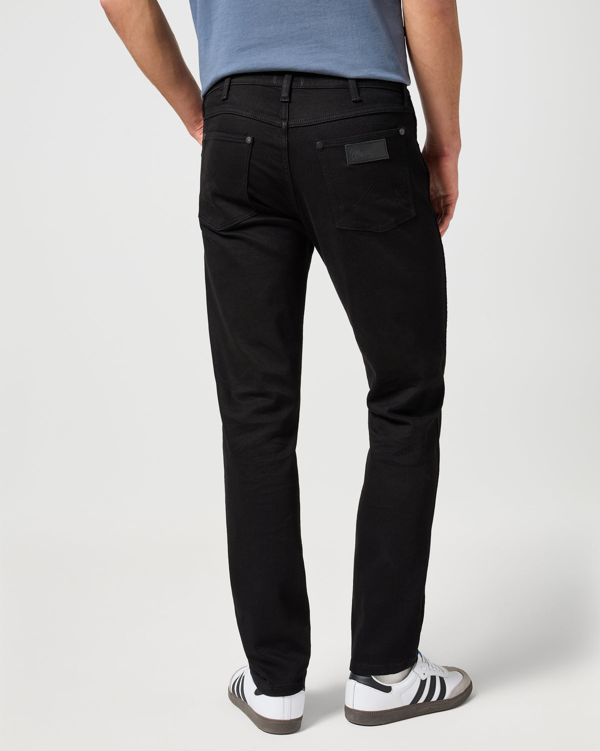 Wrangler Larston Slim Tapered Mens Jeans - Deep Ink (Black) | Wrangler Jeans | JEANSTORE
