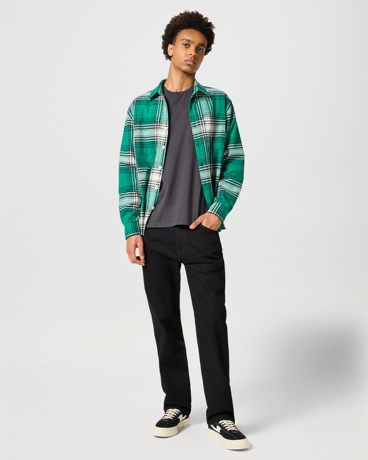 Wrangler Frontier Relaxed Straight Mens Jeans - Jet Wash | Wrangler Jeans | JEANSTORE