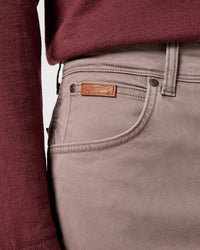Wrangler Texas Stretch Authentic Straight Mens Cotton Satin Trousers - Iron | Wrangler Chinos & Trousers | JEANSTORE