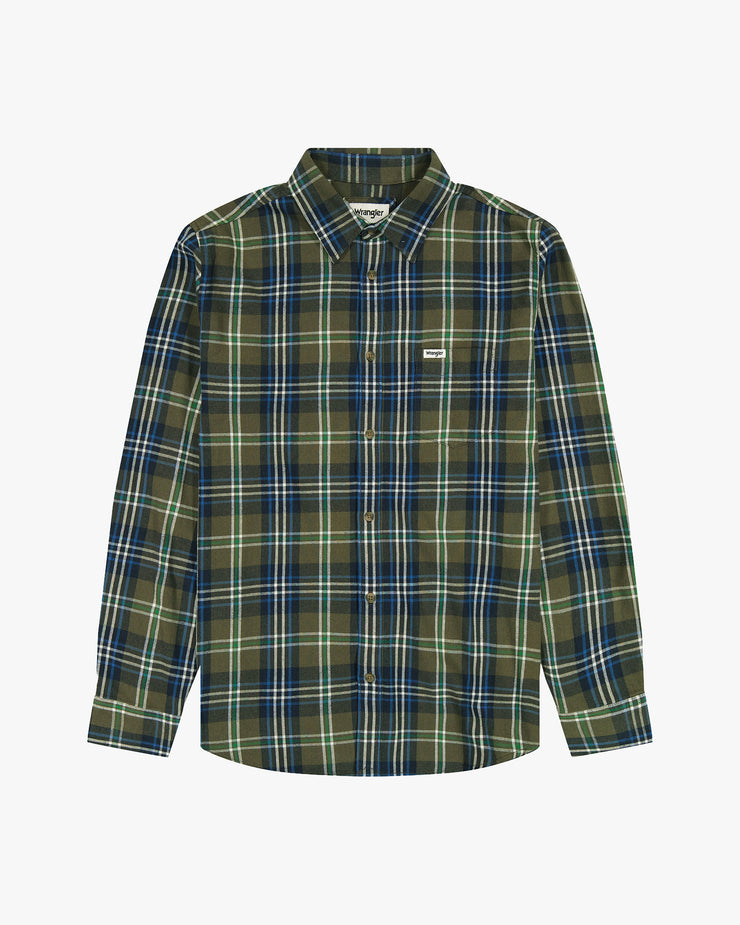 Wrangler 1 Pocket Shirt - Green Blue