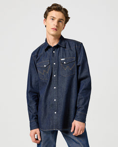 Wrangler Blue Bell 2-Pocket Denim Shirt - Rinse
