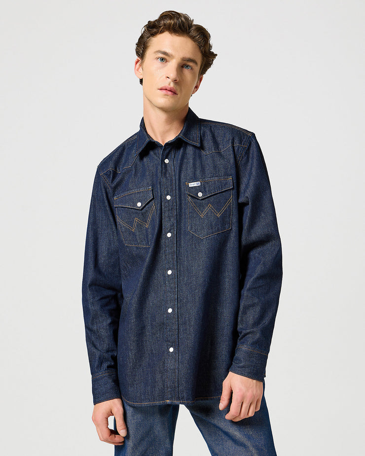 Wrangler Blue Bell 2-Pocket Denim Shirt - Rinse