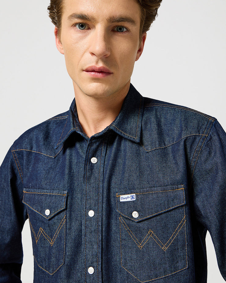 Wrangler Blue Bell 2-Pocket Denim Shirt - Rinse
