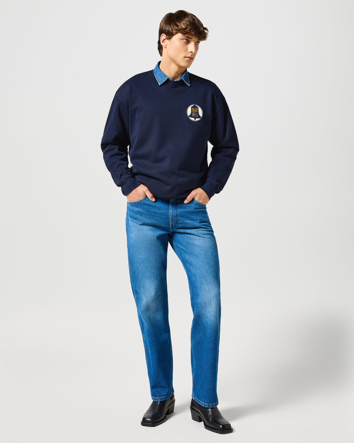 Wrangler Blue Bell Sweatshirt - Navy | Wrangler Sweaters & Knitwear | JEANSTORE