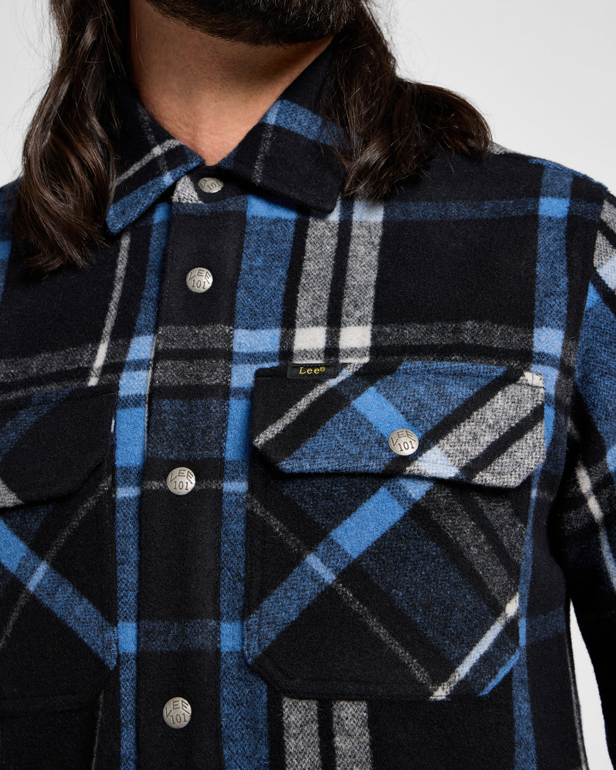Lee 101 Wool Overshirt - Black | Lee Jackets & Coats | JEANSTORE