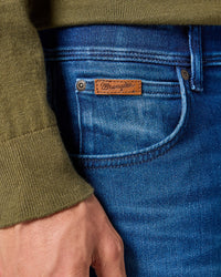 Wrangler Texas SLIM Mens Jeans - Blue Jam | Wrangler Jeans | JEANSTORE