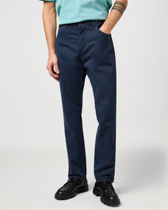 Wrangler Texas SLIM Mens Cotton Satin Trousers - Dark Navy