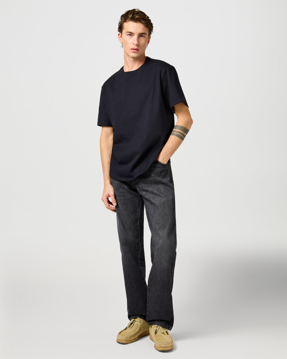 Wrangler Solid Tee - Black | Wrangler T Shirts | JEANSTORE