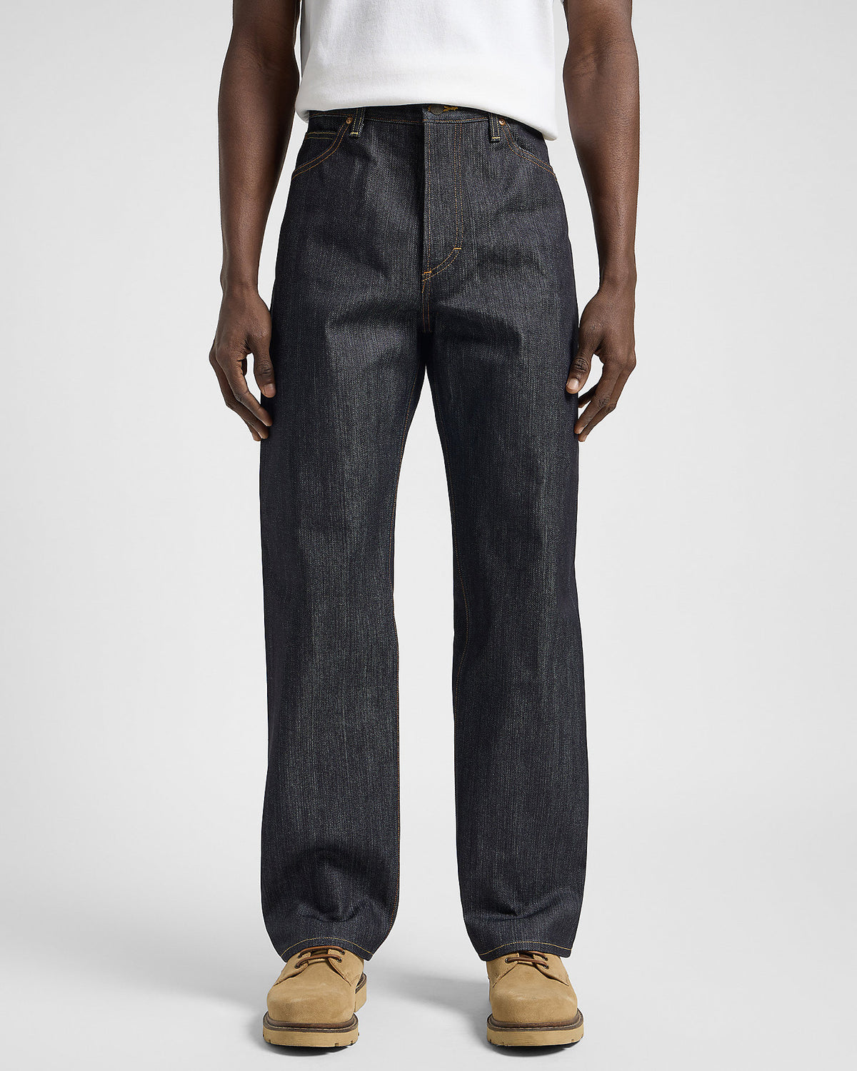 Lee 101 R Made In Japan Relaxed Fit Kaihara Recycled Cotton 14.75oz Selvedge Mens Jeans - Dry | Lee Jeans | JEANSTORE