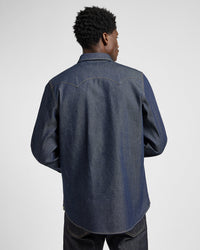 Lee 101 Made In Japan Selvedge Denim 50's Western Shirt - Dry Blue | Lee Shirts | JEANSTORE
