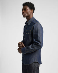 Lee 101 Made In Japan Selvedge Denim 50's Western Shirt - Dry Blue | Lee Shirts | JEANSTORE